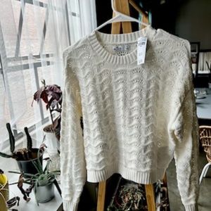 Hollister CROCHET CREW SWEATER NWT (Women Small)